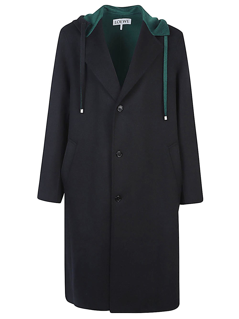Loewe Wool and cashmere blend hooded coat available on Tessabit